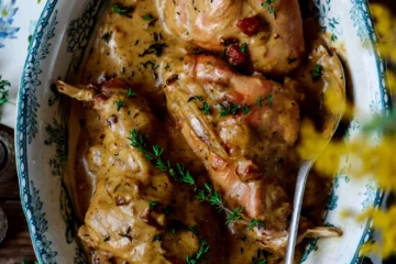 Lapin à la salmorejo