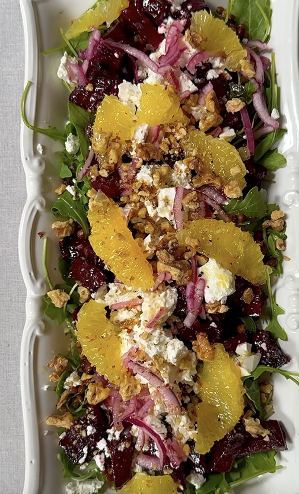 Salade de betterave, feta et lentilles