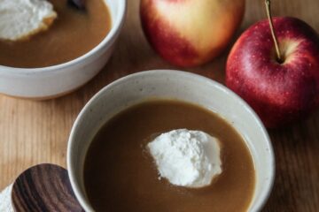Soupe de pommes au cidre et sa chantilly au calvados