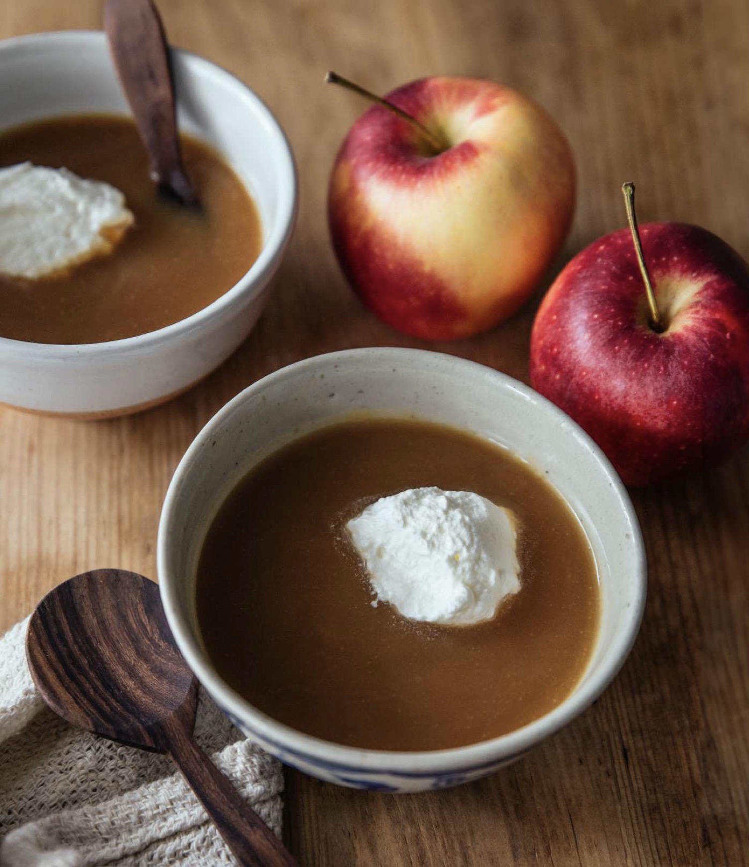 Soupe de pommes au cidre et sa chantilly au calvados