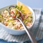 Taboulé de chou-fleur au concombre sans gluten