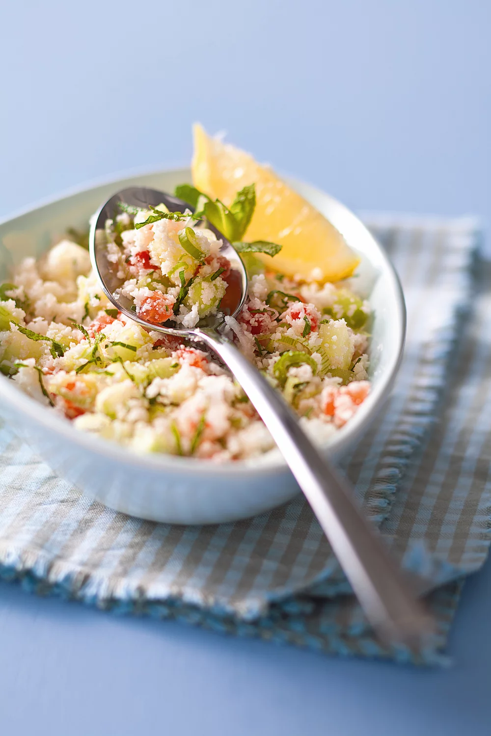 Taboulé de chou-fleur au concombre sans gluten