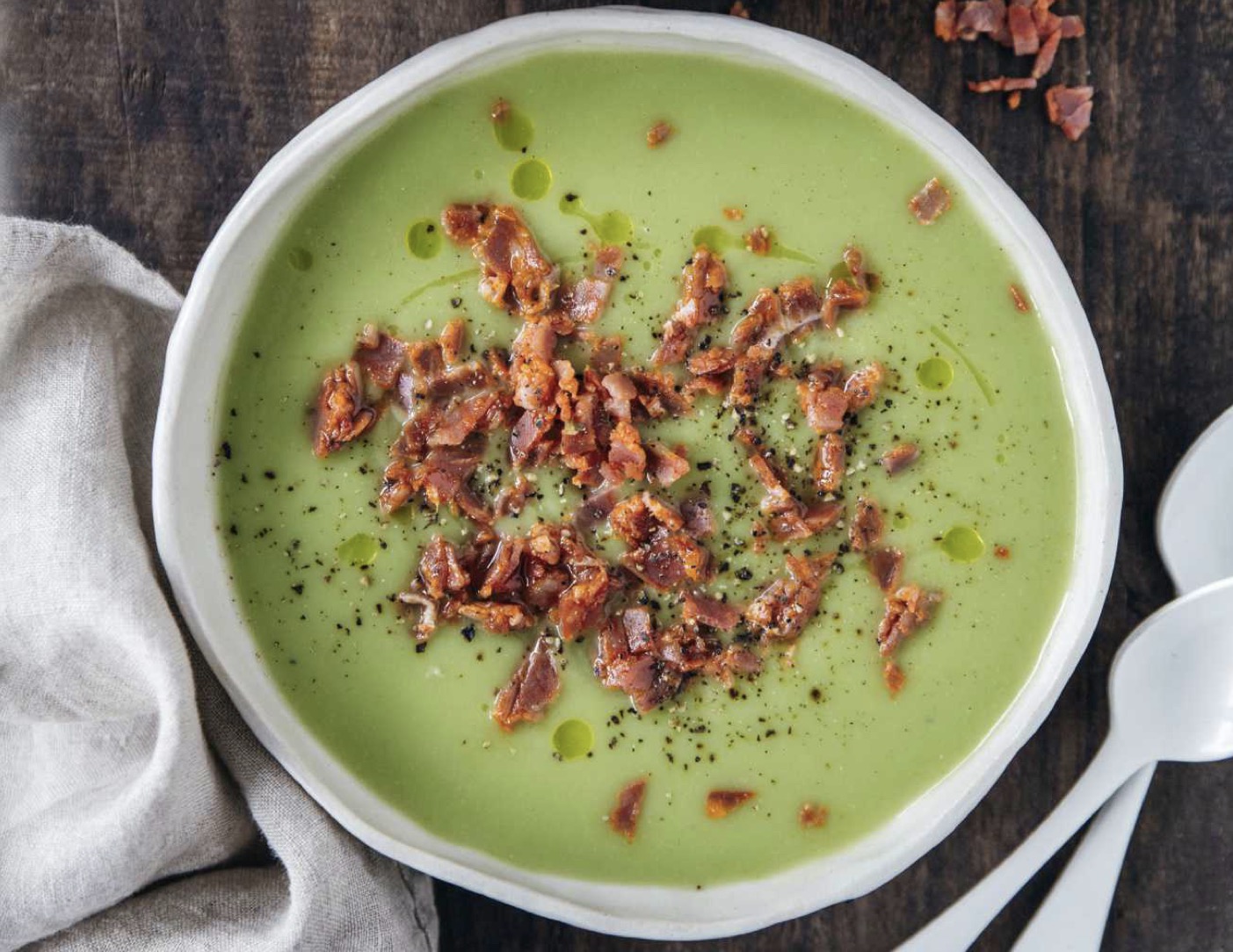 Velouté de fèves au chorizo